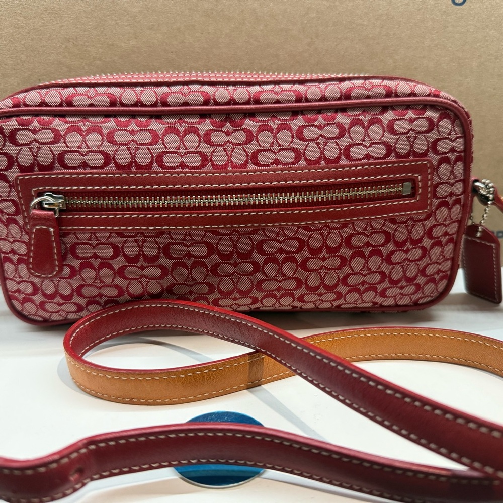 Coach Vintage Red and Tan Crossbody Bag